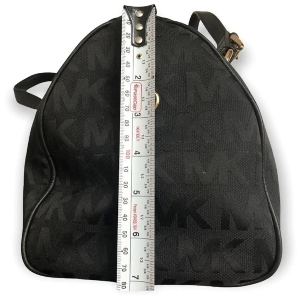 Michael kors black signature mk barrel bag